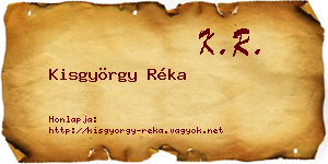 Kisgyörgy Réka névjegykártya